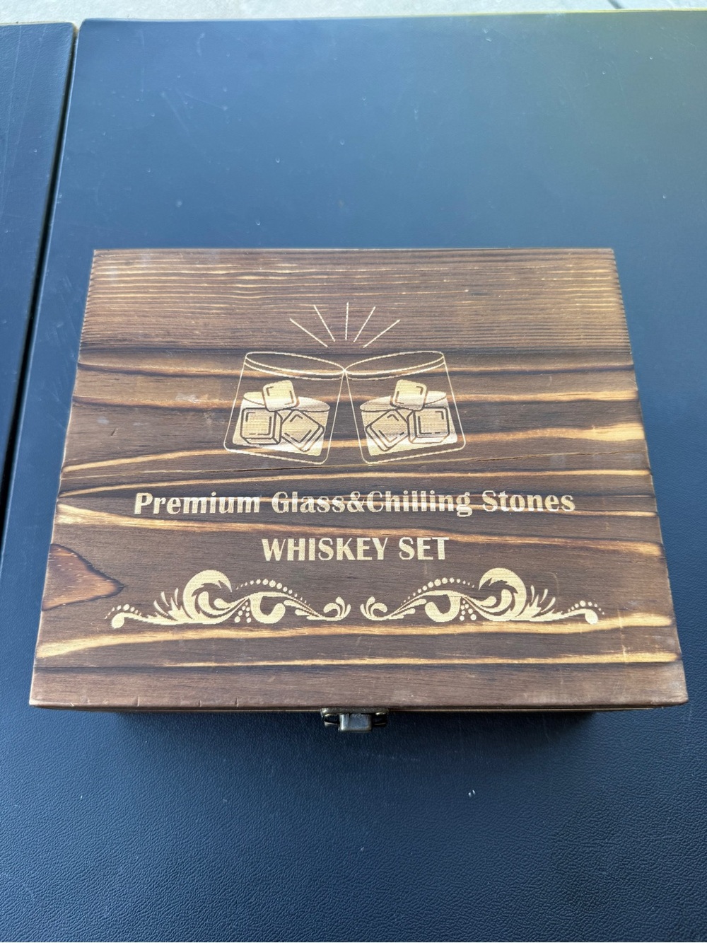 Cool Stones and Whiskey Glass Gift Boxed Set, 8 Granite Chilling Whisky Rocks